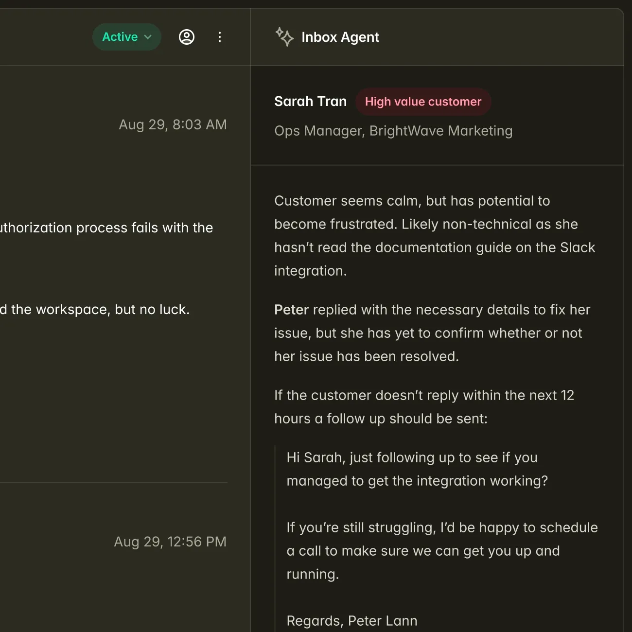 Backend development example