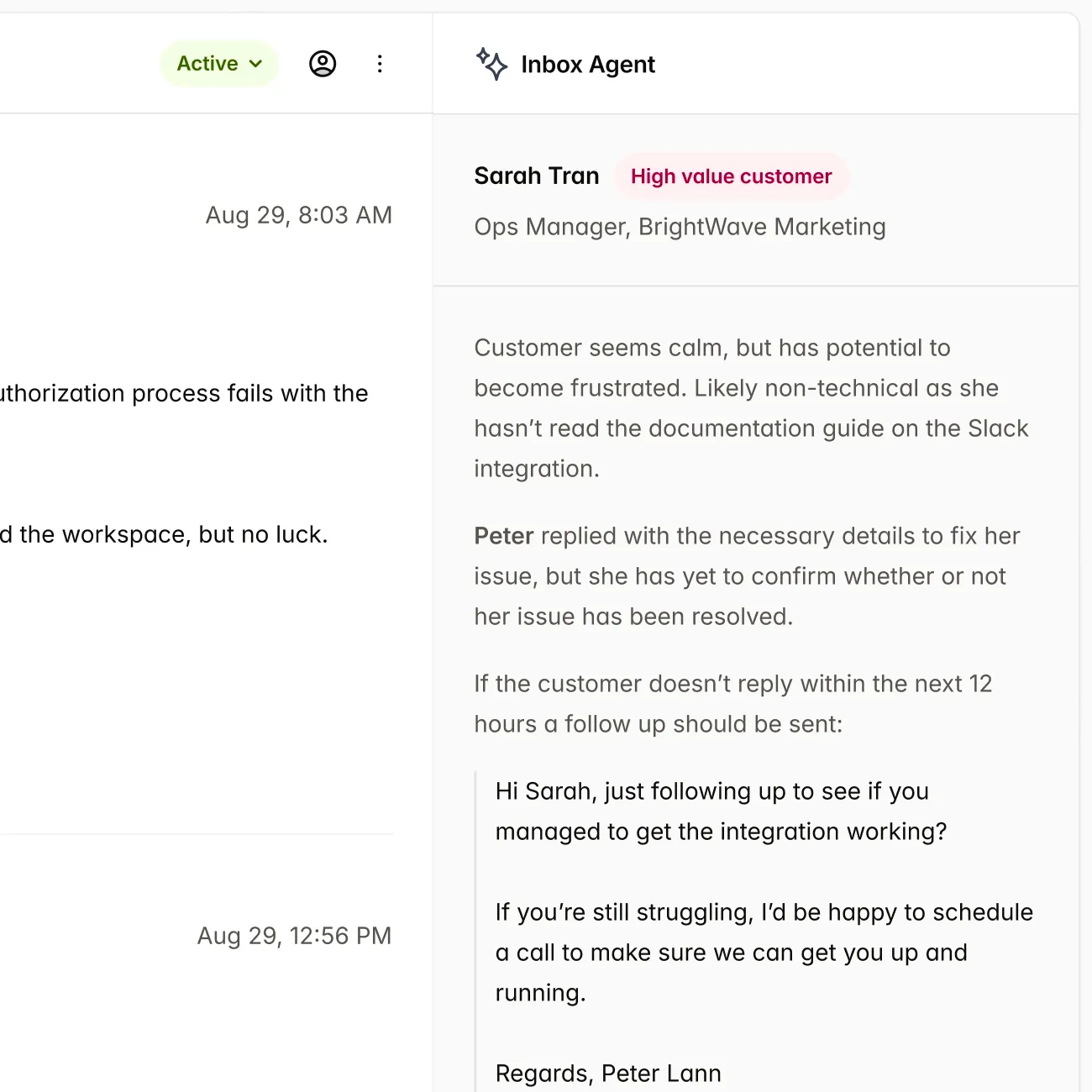 Backend development example