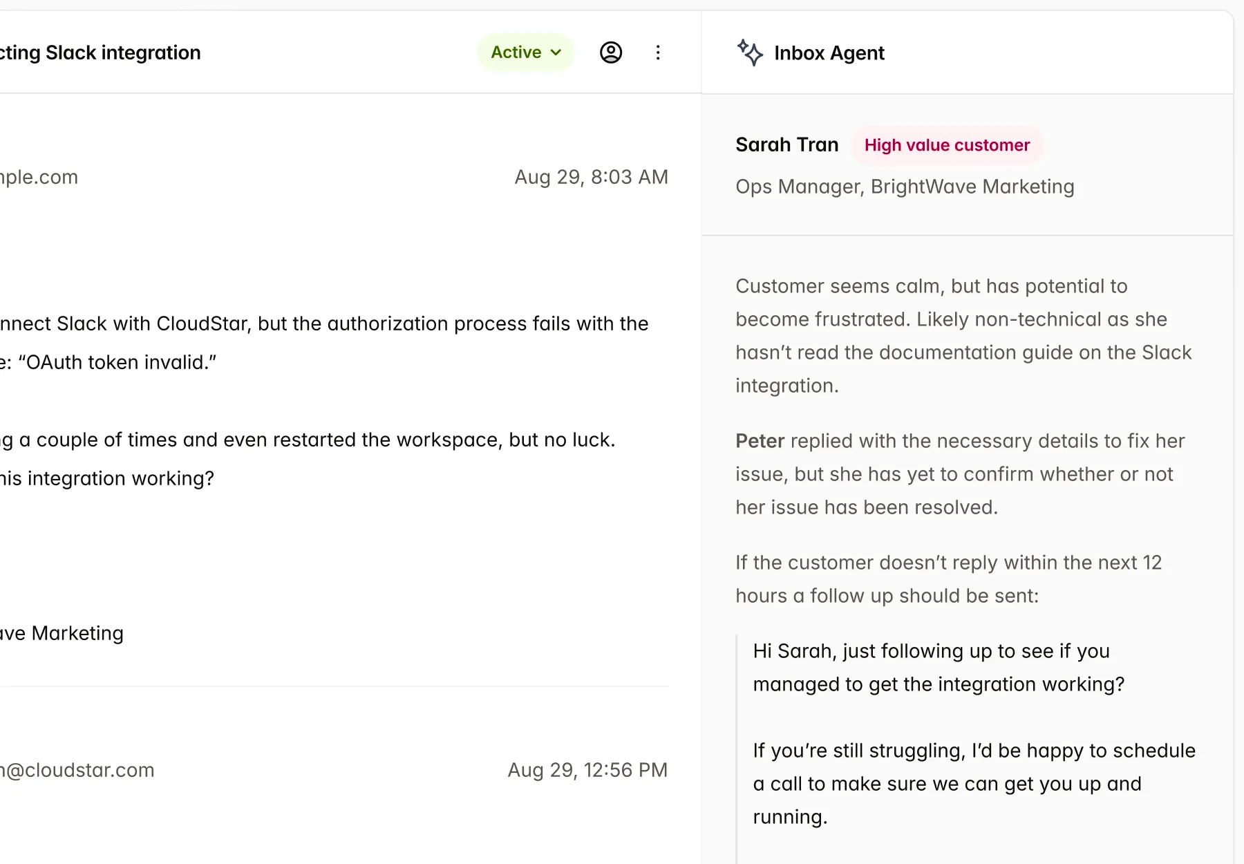 Backend development example